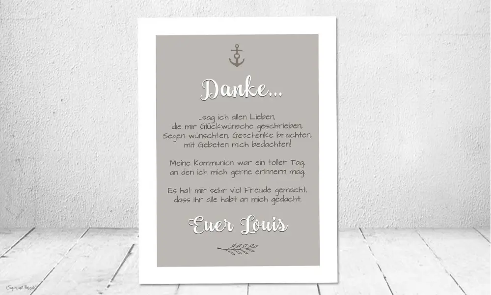 Danksagung Konfirmation taube