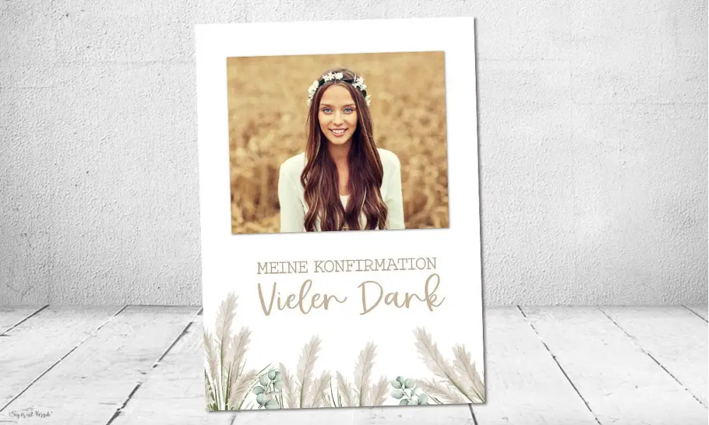Danksagung Konfirmation Boho
