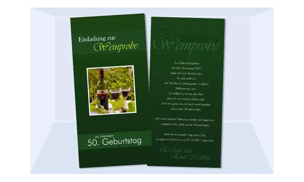 Karte Geburtstag Einladungskarte DIN Lang "Markus"