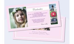 Danksagungskarte Konfirmation Kommunion, rosa