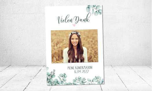 Danksagung Konfirmation Fotokarte Eukalyptus