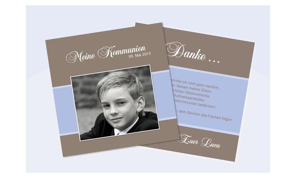 Einladungskarte Kommunion / Konfirmation - quadratisch