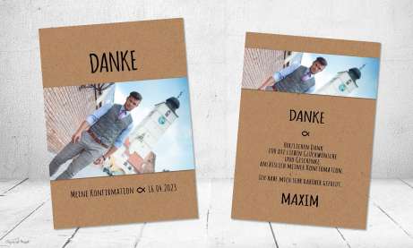 Dankeskarten Kommunion, Danksagung Konfirmation, mit Foto, Fotokarten