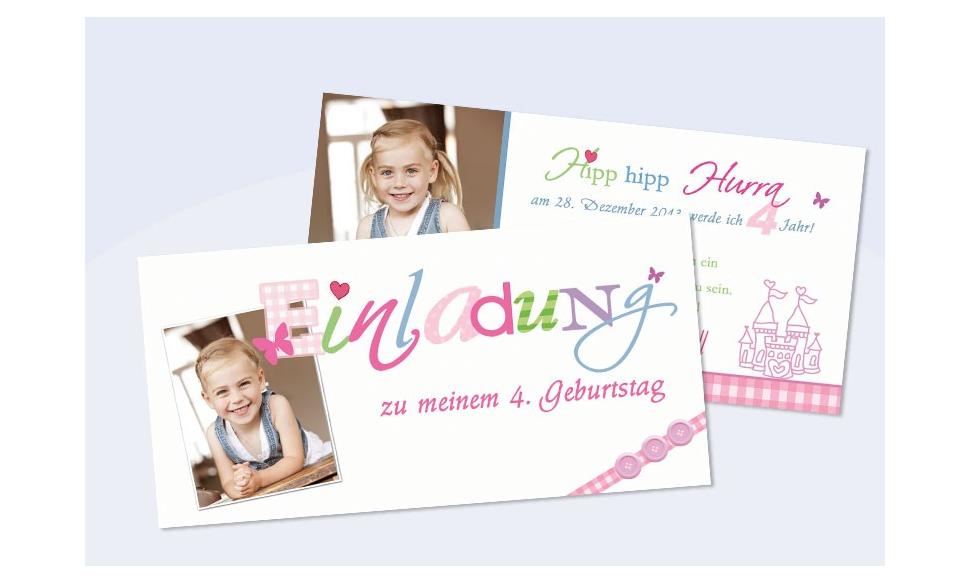Karte Kinder-Geburtstag Einladungskarte DIN Lang