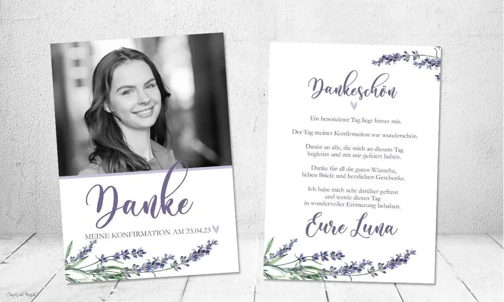 Dankeskarten Kommunion, Danksagung Konfirmation, mit Foto, Fotokarten