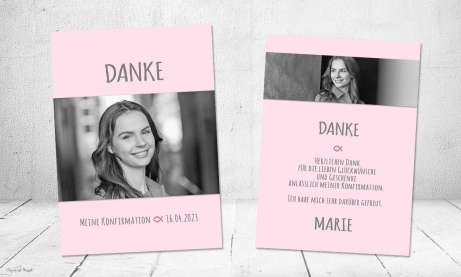 Danksagung Konfirmation, Dankeskarten Kommunion, mit Foto, Fotokarten