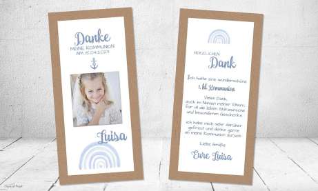 Dankeskarten Kommunion, Danksagung Konfirmation, mit Foto, Fotokarten