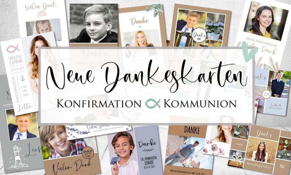 Dankeskarten Konfirmation Kommunion Fotokarten