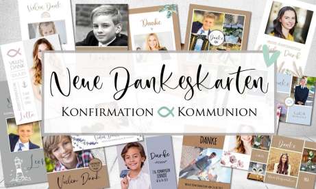 Dankeskarten Konfirmation Kommunion Fotokarten