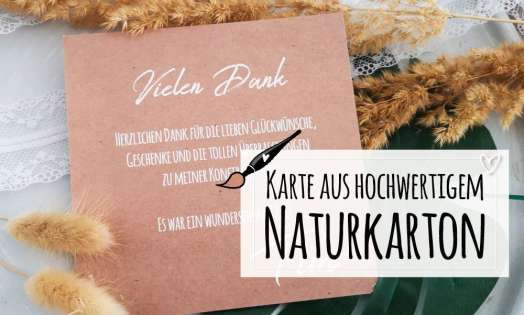 Danksagungskarten Konfirmation Kraftpapier