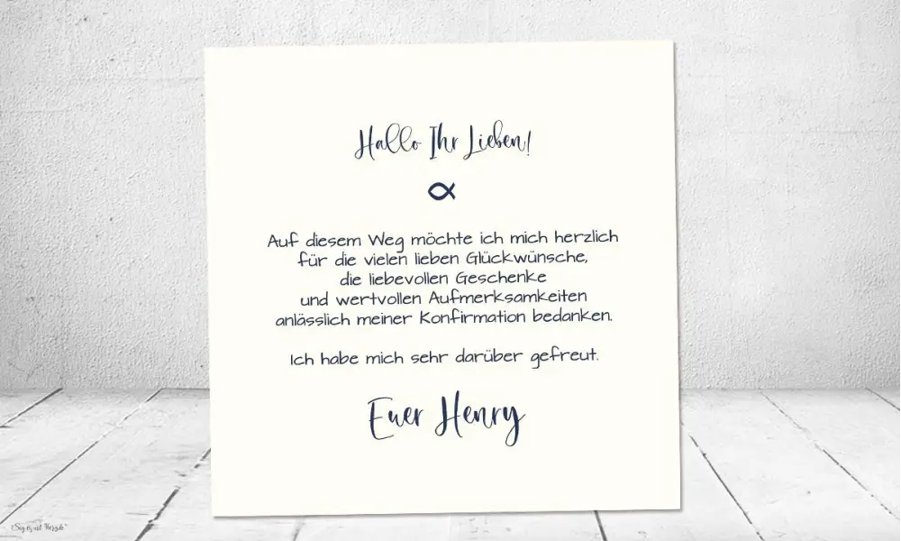 Dankeskarte Konfirmation Junge mit Foto