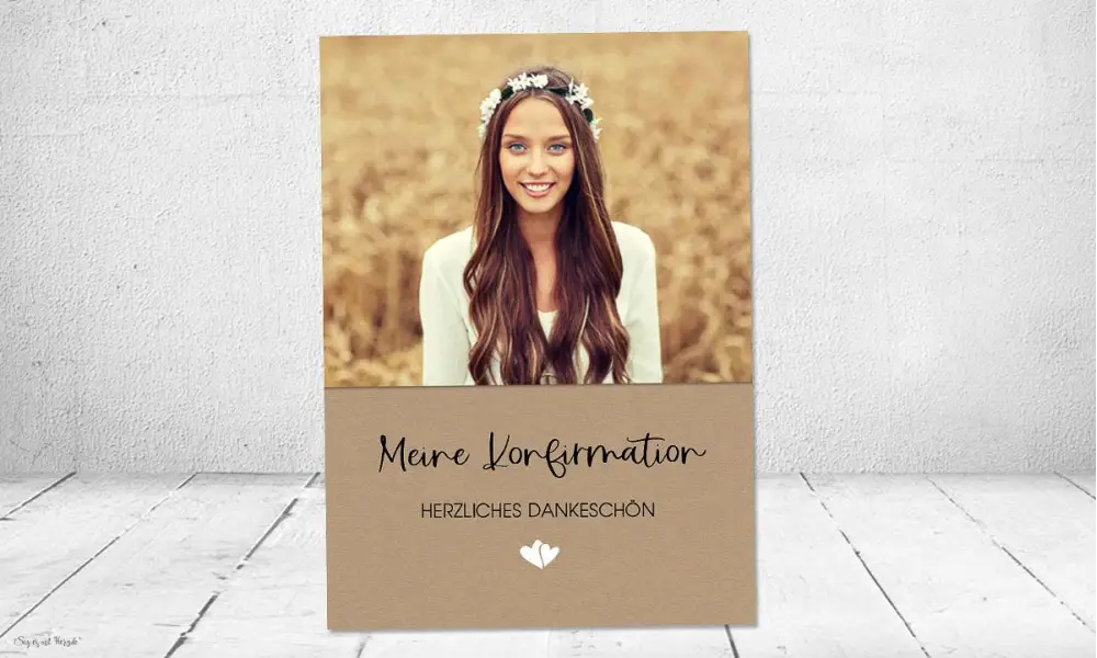 Danksagung Konfirmation modern Kraftpapier