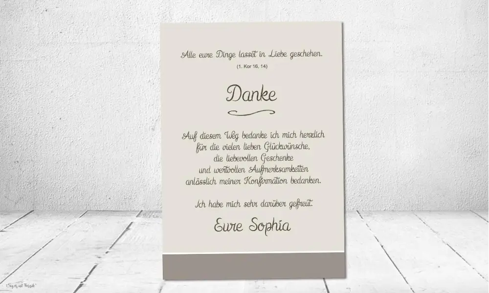 Danksagung Konfirmation Fotokarte taube