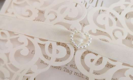 Einladung Hochzeit Lasercut ivory