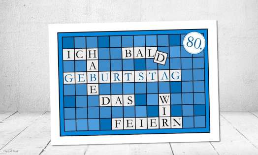 Einladung 80 Geburtstag 70 originell Kreuzworträtsel lustig