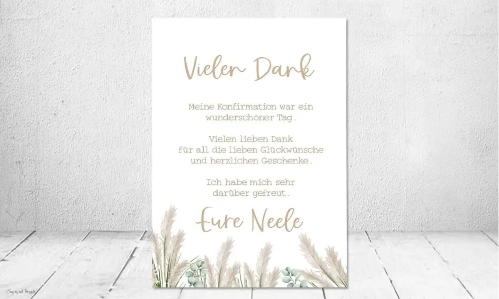 Dankeskarten Konfirmation Boho Foto