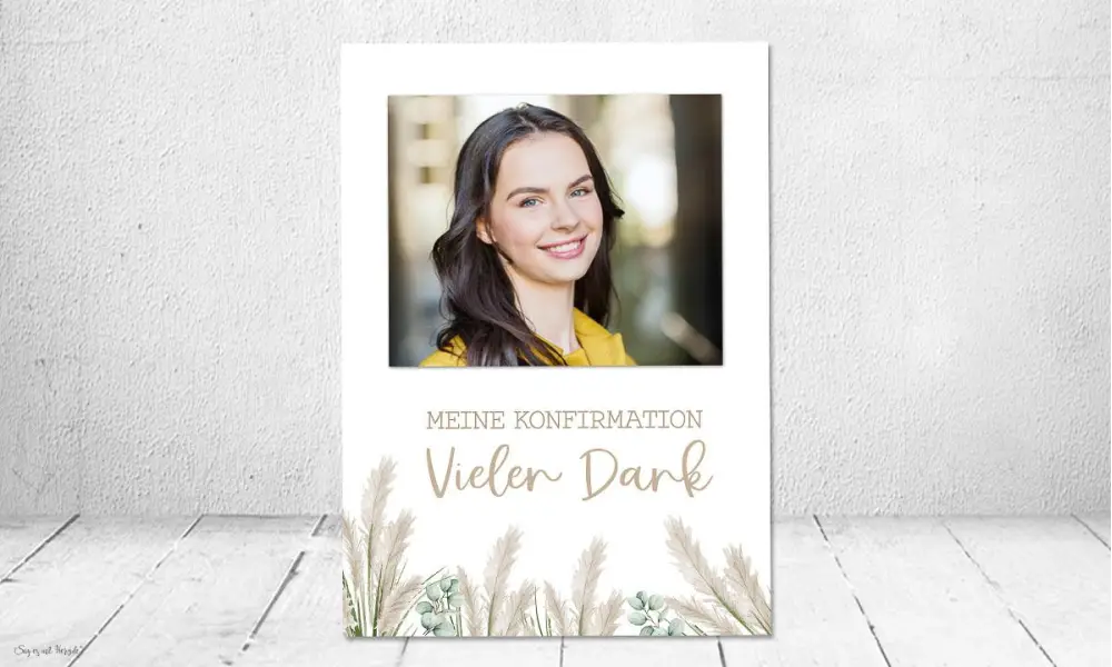 Dankeskarten Konfirmation Boho Foto