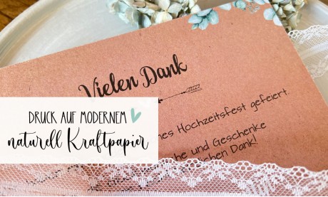 Danksagung Hochzeit Kraftpapier naturell crafty