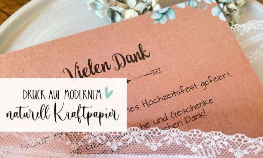 Danksagung Hochzeit Kraftpapier naturell crafty