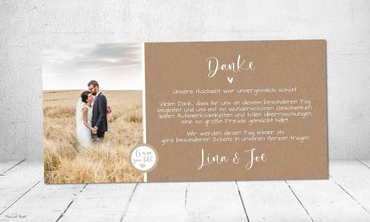 Dankeskarten Hochzeit mit mehreren Fotos