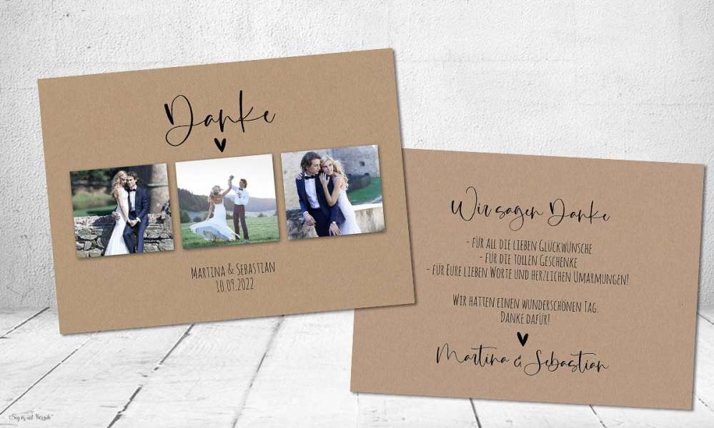 Danksagung Hochzeit Kraftpapier Danksagung Hochzeit Kraftpapier