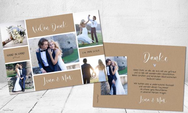 Danksagungskarten Hochzeit Collage