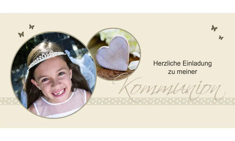 Einladungskarte Konfirmation / Kommunion "Schmetterling"
