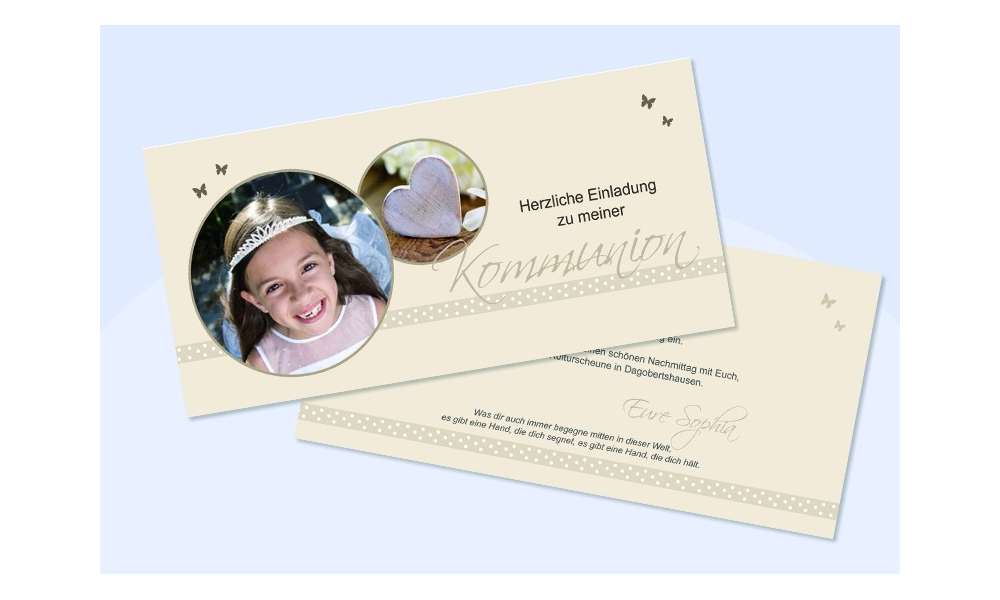 Einladungskarte Konfirmation / Kommunion "Schmetterling"
