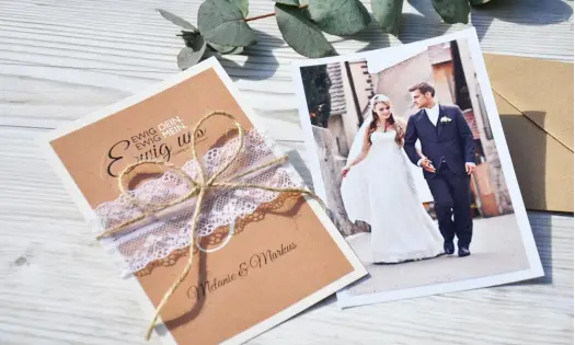 Kraftpapier Dankeskarte Hochzeit Diy Spitze