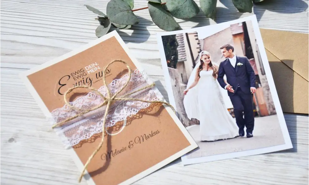 Kraftpapier Dankeskarte Hochzeit Diy Spitze