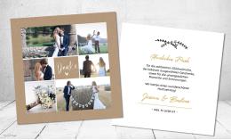 Dankeskarten Hochzeit Collage Kraftpapier