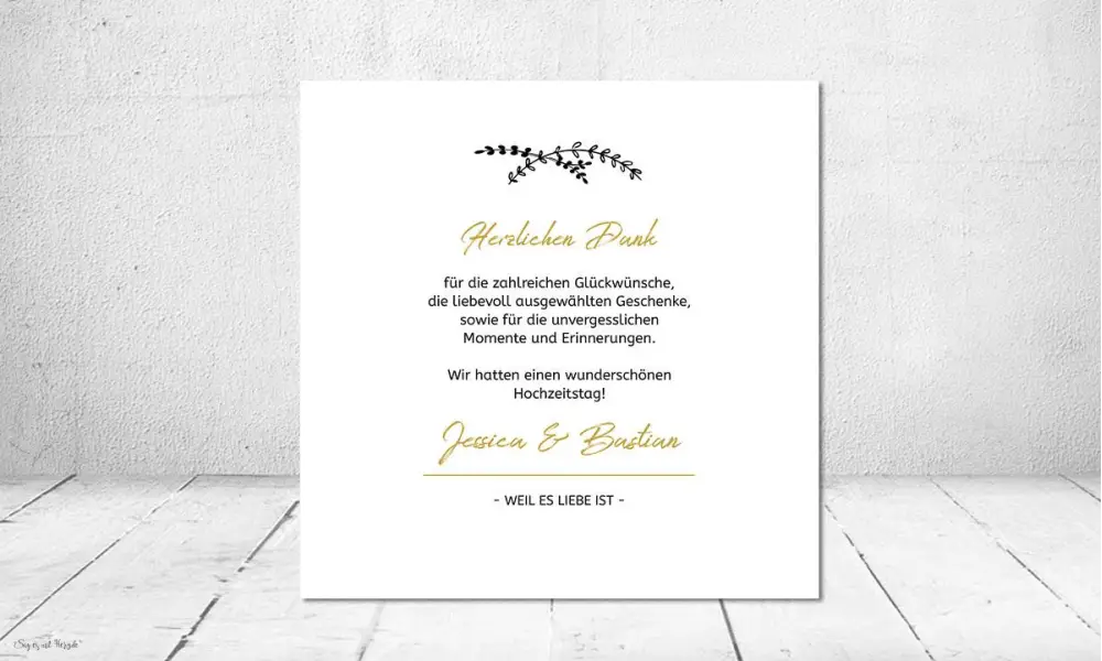 Dankeskarten Hochzeit Collage Kraftpapier
