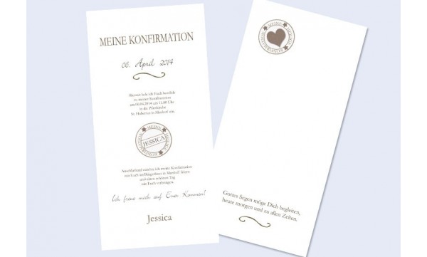 Einladungskarte Konfirmation / Kommunion "Schmetterling"