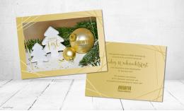 Weihnachtskarten geschäftlich gold mit Logo