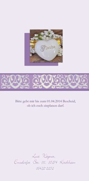 Einladungskarte Konfirmation / Kommunion "Stempel"