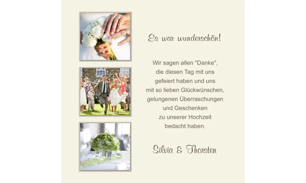 Danksagungskarte Hochzeit, Karte Hochzeit "Du & Ich"