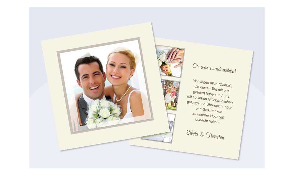 Danksagungskarte Hochzeit, Karte Hochzeit "Du & Ich"