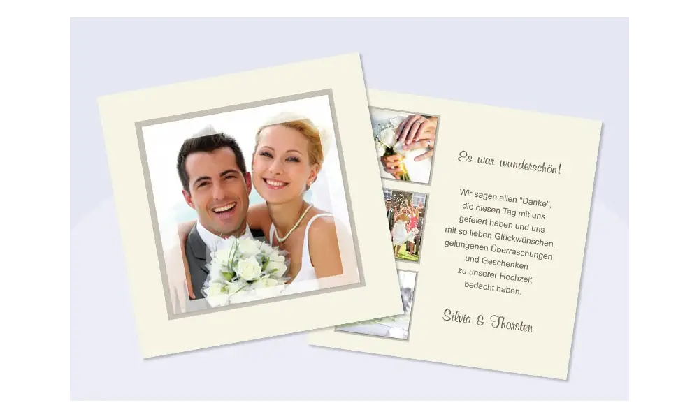 Danksagungskarte Hochzeit, Karte Hochzeit "Du & Ich"