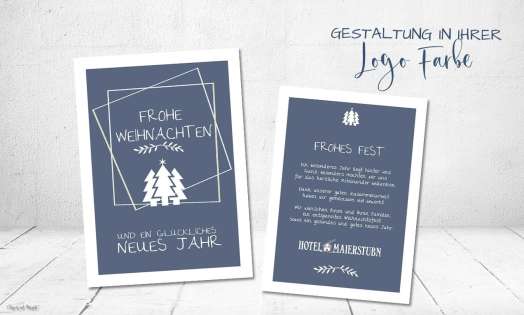 Weihnachtskarten geschäftlich mit Logo