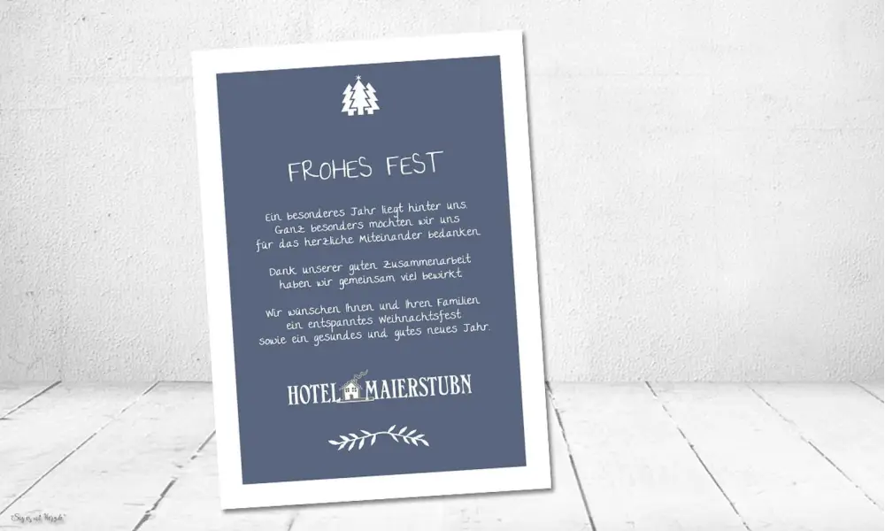 Weihnachtskarten geschäftlich mit Logo