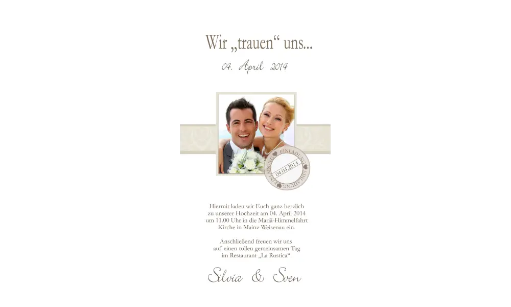 Einladungskarte, Karte Hochzeit, "Holzplanken"Einladung