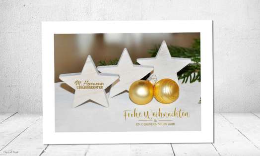 Weihnachtskarte für Firma gold