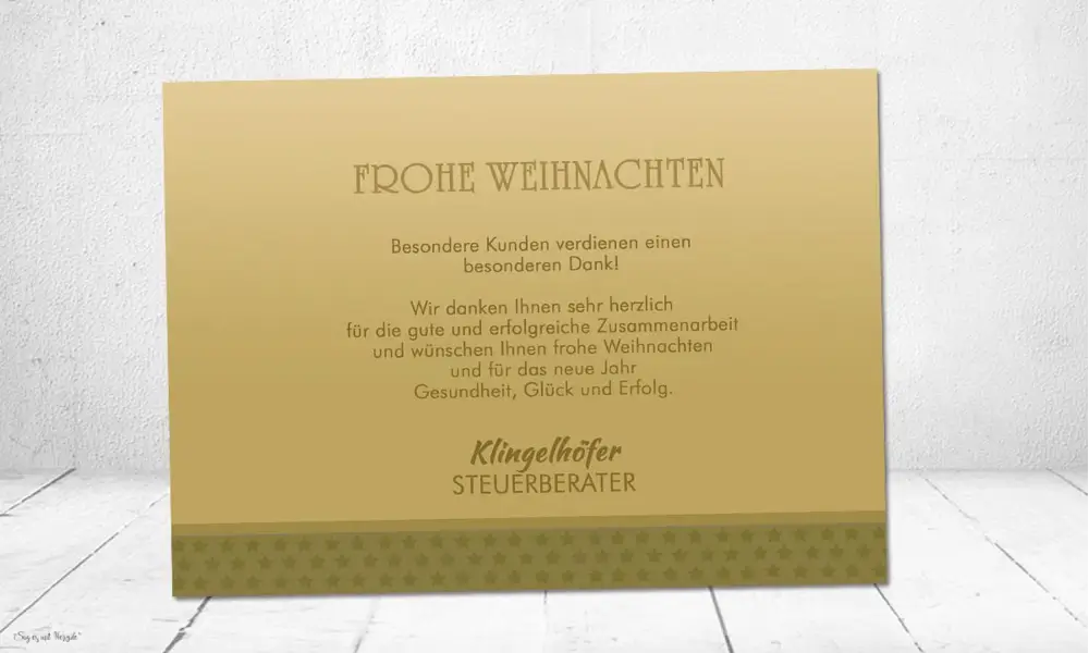 Weihnachtskarte geschäftlich edel gold