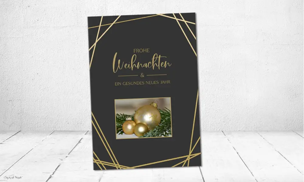 Weihnachtskarten geschäftlich modern schwarz gold