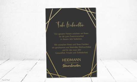 Weihnachtskarten geschäftlich modern schwarz gold