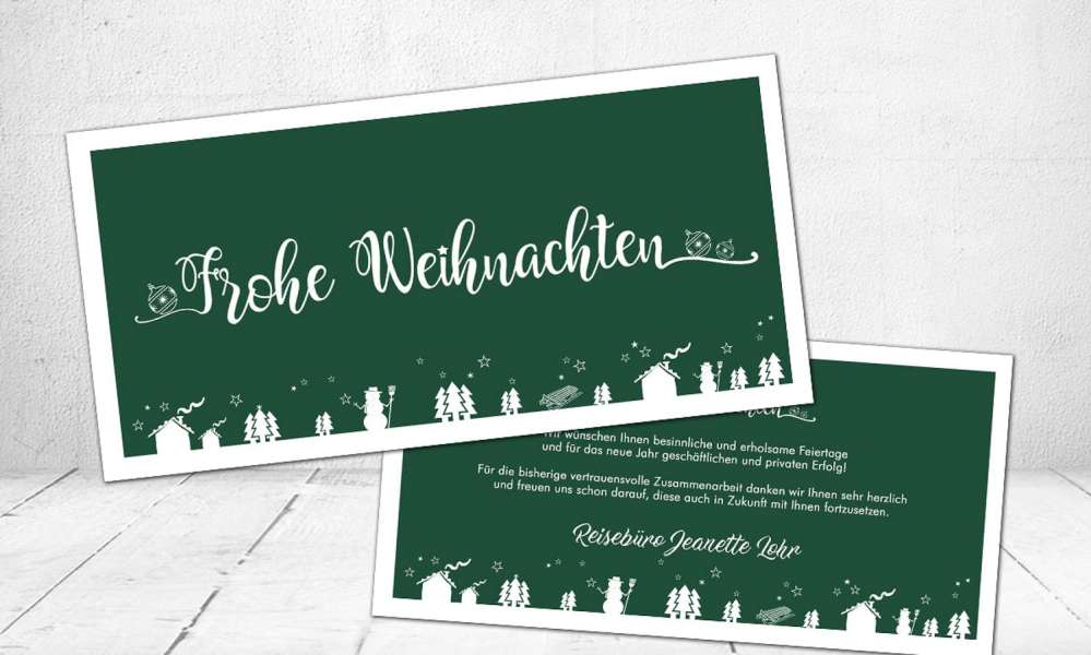 Weihnachtskarte Postkarte lang geschäftlich