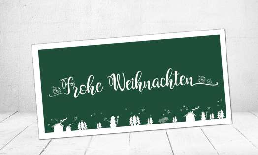 Weihnachtskarte Postkarte lang geschäftlich