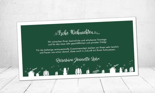 Weihnachtskarte Postkarte lang geschäftlich