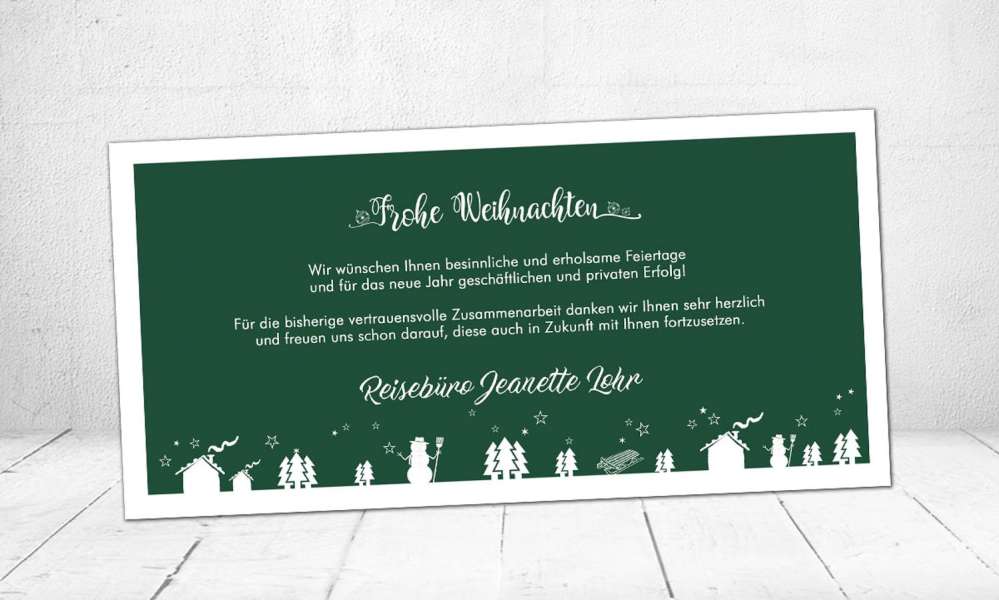 Weihnachtskarte Postkarte lang geschäftlich