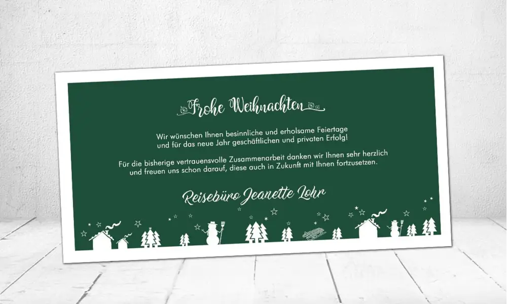 Weihnachtskarte Postkarte lang geschäftlich